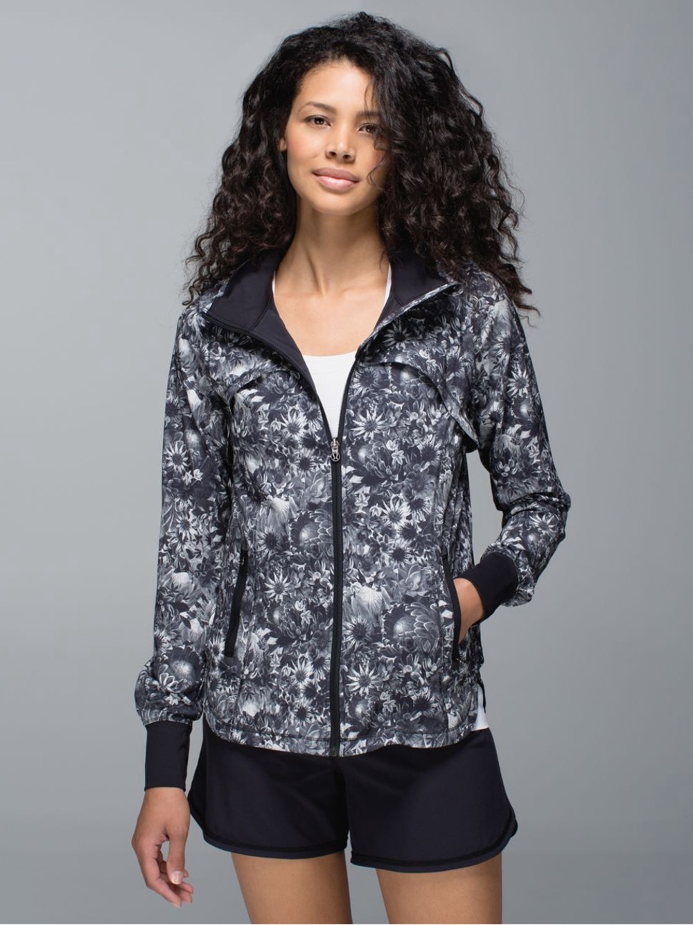 Lululemon Bring Back The Track Jacket in Flowabunga Black Angel Wing